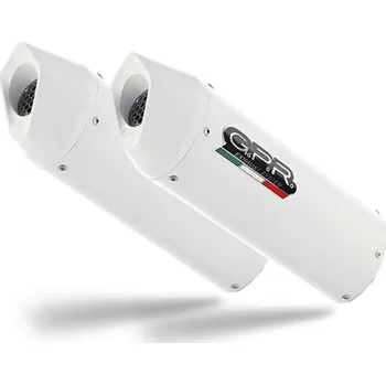 Výfuk pro motocykl Dual bolt-on silencer GPR ALBUS KTM.46.ALB White glossy including removable db killers and catalysts