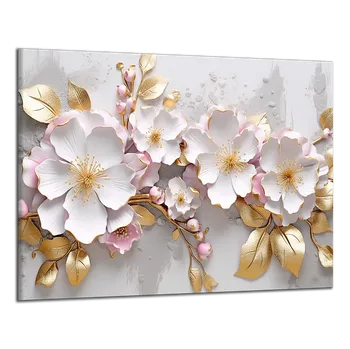 Obraz Obraz na plátně Zlaté a růžové květy , jednodílný 3179AX