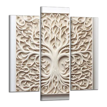 Obraz Obraz na plátně Bílý reliéf stromu , třídílný 4117CY