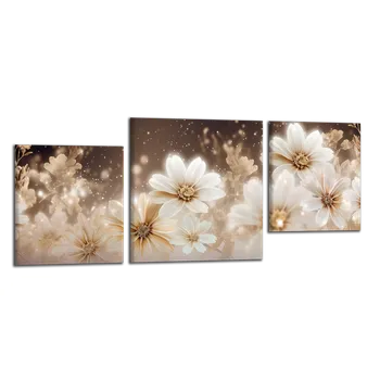 Obraz Obraz na plátně Zářivé bílé květy , třídílný 3137CZ