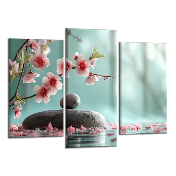 Obraz Obraz na plátně Kameny a květy , třídílný 3363CX