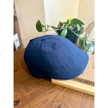 Čepice Letní Bekovka modrá lněná Personality s gumou - S/M (55-57 cm)