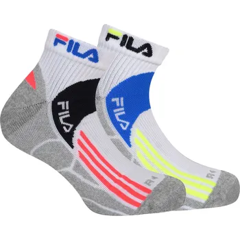 Pánské ponožky Ponožky FILA 2-pack Quarter Running White-Fluo 39-42
