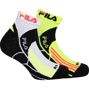 Pánské ponožky Ponožky FILA 2-pack Quarter Running Wht-Yel-Fluo 39-42
