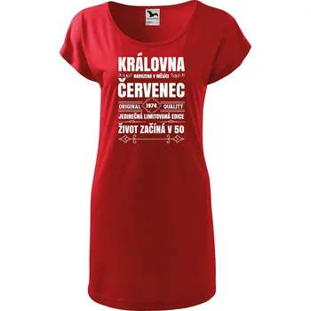 Dámské tričko DOBRÝ TRIKO Dámské tričko/šaty Narození královny Velikost: S, Barva: Červená