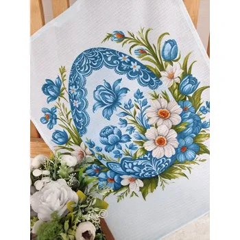 Utěrka Kuchyňská utěrka - velikonoční kraslice modrá