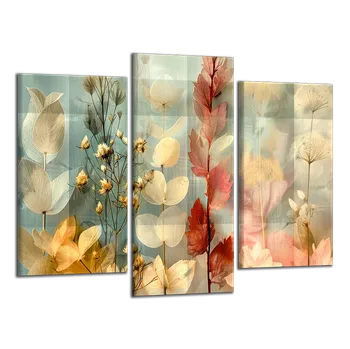 Obraz Obraz na plátně Koláž květů a listů , třídílný 3958CX