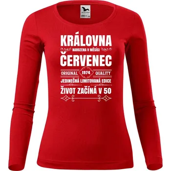 Dámské tričko DOBRÝ TRIKO Dámské bavlněné triko Narození královny Velikost: XL, Barva: Červená
