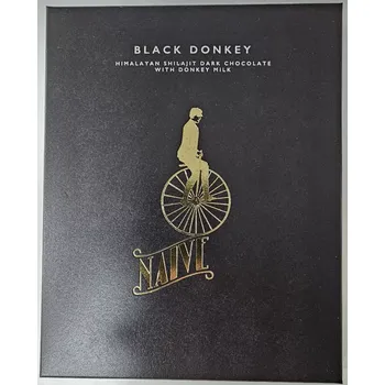 Čokoláda CHOCOLATE NAIVE BLACK DONKEY (Bhútan Shilajit oslí darkmilk bez cukru) -50g (NAIVE)