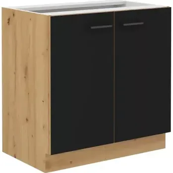 Kuchyňská linka Kuchyňská skříňka Molly 80 D 2F BB černá/dub artisan - SLEVA 3% s kodem radost25