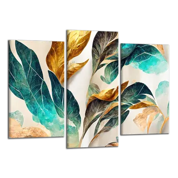Obraz Obraz na plátně Listy abstrakce , třídílný 3207CX