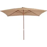 Zahradní Slunečník S Dřevěnou Tyčí 200 X 300 Cm Taupe