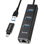 100kusů!!! USB hub - rozbočovač - 3x USB 3.0 + 1x RJ45 1000 Mb/s