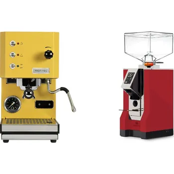 Kávovar Profitec GO, yellow + Eureka Mignon Perfetto, CR ferrari red