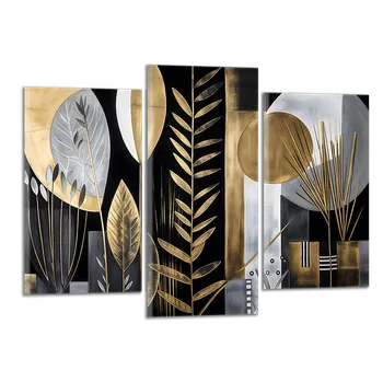 Obraz Obraz na plátně Moderní zlatá abstrakce , třídílný 3986CX