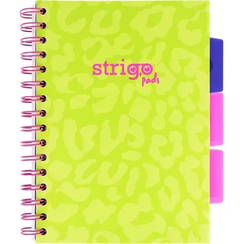 Blok Strigo Blok Strigo A5/100l 80g NEON zelený spirála s rozřaďovačem 561725