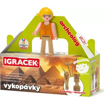 Figurka Igráček Archeoložka sarkofág a soška Nefertiti (Igráček Archeoložka - figurka s egyptskými vykopávkami sarkofágu a sošky Nefertiti)