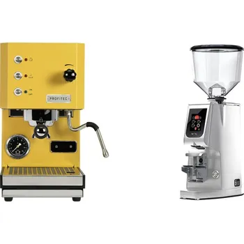 Kávovar Profitec GO, yellow + Eureka Atom W 75, chrome
