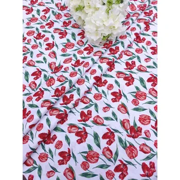 Látka 100% bavlna - tulipány - popelín