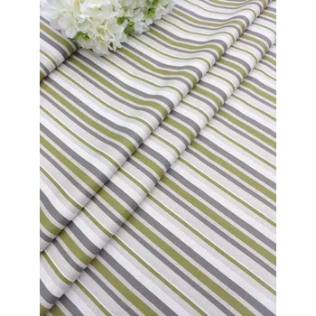 Látka 100% bavlna - pruhy široké zelenošedé