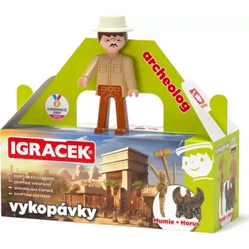 Figurka Igráček Archeolog mumie a soška boha Hora (Igráček Archeolog - figurka s egyptskými vykopávkami mumie a sošky boha Hora)
