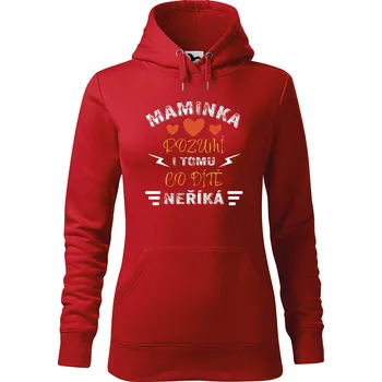 Dámská mikina DOBRÝ TRIKO Dámská mikina s potiskem Maminka rozumí Velikost dámské mikiny: 2XL, Barva: Červená