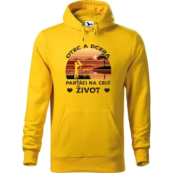Pánská mikina DOBRÝ TRIKO Pánská mikina s potiskem Otec a dcera Velikost pánské mikiny: L, Barva: Žlutá