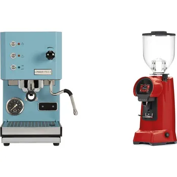 Kávovar Profitec GO, blue + Eureka Helios 65, ferrari red