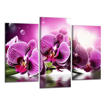 Obraz Obraz na plátně Fialová orchidej , třídílný 3145CX