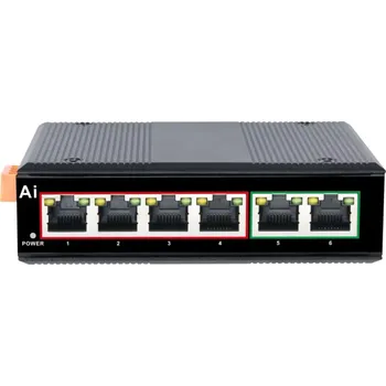 Příslušenství pro kamerový systém MS F0420FPI Průmyslová PoE switch 4+2 Port 10/100M DC:44-55V (6171) (Monitorrs Security)
