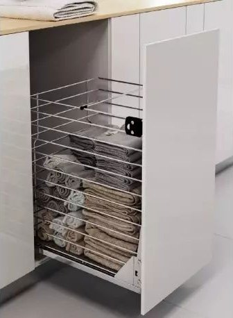 koš dolní VARIO 40/1 na prádlo, plnovýsuv Hettich Quadro bílý