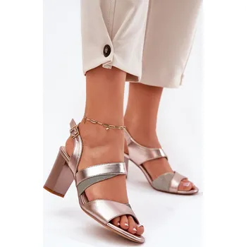 Dámské sandále Dámské Sandály Na Podpatku Sergio Leone SK866 Barva: Zlatá, Velikost: 38