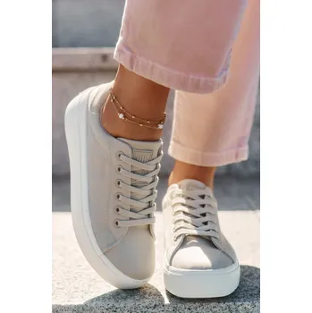 Dámské tenisky Dámské Textilní Tenisky Na Platformě Big Star RR274465 Barva: Béžová, Velikost: 38