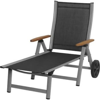 Zahradní lehátko Polohovací lehátko Ass comfort - stříbná / černá