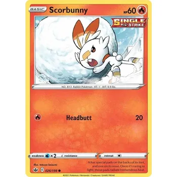 Sběratelská karetní hra Scorbunny 026/198 - Chilling Reign Typ karty: Non-Holo
