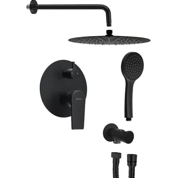 SAPHO - KAI podomítkový sprchový set s pákovou baterií, otočný přepínač, 2 výstupy, černá mat KA43/15-01