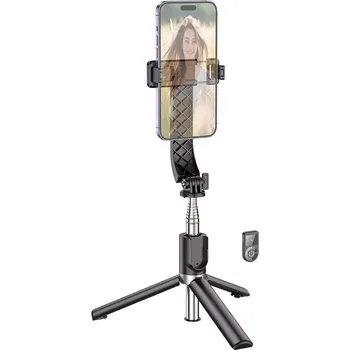 Selfie tyč Selfie držák HOCO K20 tripod, s funkcí stativu (až 98cm), bluetooth v 4.2, barva černá