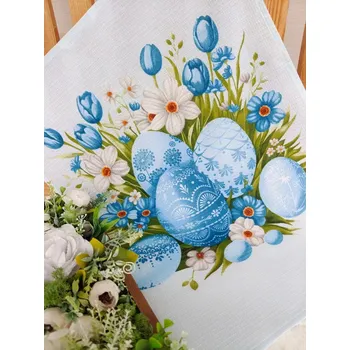 Utěrka Kuchyňská utěrka - velikonoční kraslice modré