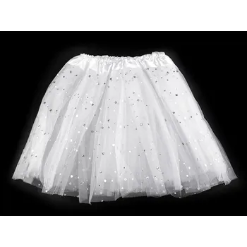 Karnevalový kostým Karnevalová sukýnka s flitry - bílá