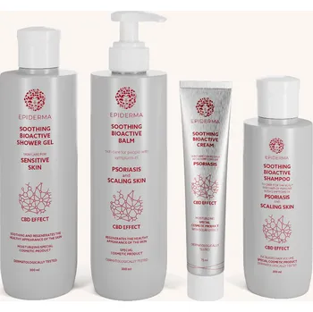EPIDERMA Bioaktivní balzám při lupénce 300 ml + krém při lupénce 75 ml + šampón při lupénce 200 ml + sprchový gel při lupénce 300 ml sada
