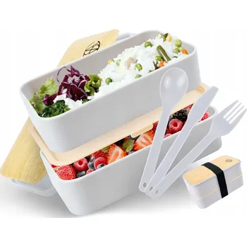 Svačinový box LunchBox Krabička na jídlo Snídaňová krabička Šedá do mikrovlnky BENTO