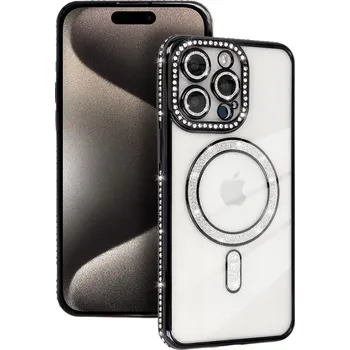 Pouzdro na mobilní telefon Zadní kryt Bling Magsafe pro iPhone 14 Pro černý