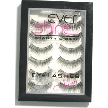 Péče o řasy a obočí Umělé řasy na pásku hedvábné černé SADA 6 PÁRŮ + LEPIDLO F-17