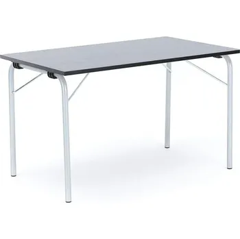 Jídelní stůl Skládací stůl NICKE, 1200x700x720 mm, pozinkovaný rám, tmavě šedé linoleum