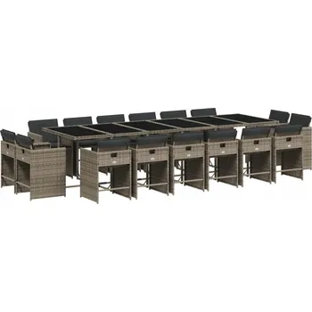 Zahradní sestava Ratanová sedací souprava / zahradní nábytek vidaXL, šedá, 17 dílů