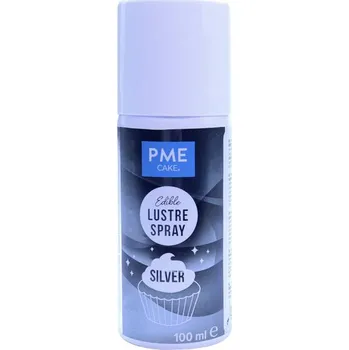 Potravinářské barvivo PME Perleťová barva ve spreji Silver (stříbrná) 100 ml Bez E171