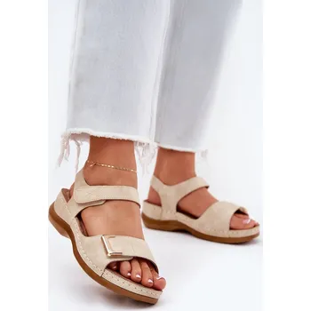 Dámské sandále Pohodlné dámské sandály na platformě Sadevale Barva: Béžová, Velikost: 37