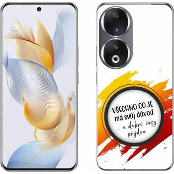 Pouzdro na mobilní telefon Gelový kryt mmCase na Honor 90 - citát 3 bílé pozadí