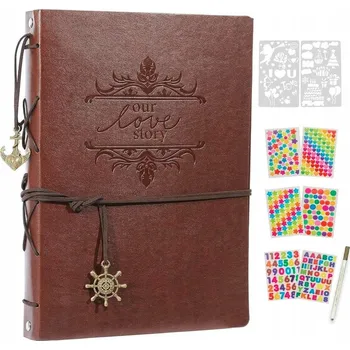 Fotoalbum FOTOALBUM KOŽENÝ VINTAGE DÁREK K VALENTÝNU PRO PÁRY POLIBEK