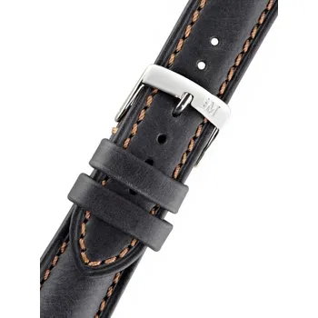 Řemínek na hodinky Kožený řemínek Morellato Derain 4434B09.019 M, černý - 24 mm